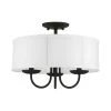 Brookdale 16 in. 3-Light Black Semi-Flush Mount by Livex Lighting