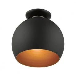 Piedmont 10 in. 1-Light Black Semi-Flush Mount by Livex Lighting -Livex Lighting shop black livex lighting flush mount lights 43390 04 4f 1000