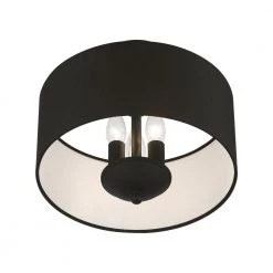 Birchwood 12 in. 3-Light Black Semi-Flush Mount by Livex Lighting -Livex Lighting shop black livex lighting flush mount lights 43441 04 44 1000