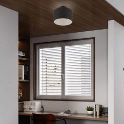 Bainbridge 10 in. 1-Light Black Semi-Flush Mount with Black Fabric Shade with White Inside by Livex Lighting -Livex Lighting shop black livex lighting flush mount lights 45662 04 1f 1000