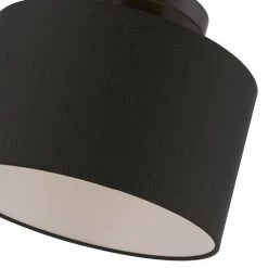 Bainbridge 10 in. 1-Light Black Semi-Flush Mount with Black Fabric Shade with White Inside by Livex Lighting -Livex Lighting shop black livex lighting flush mount lights 45662 04 4f 1000