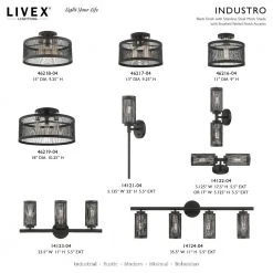 Industro 2 Light Black with Brushed Nickel Accents Semi Flush Mount by Livex Lighting -Livex Lighting shop black livex lighting flush mount lights 46217 04 d4 1000
