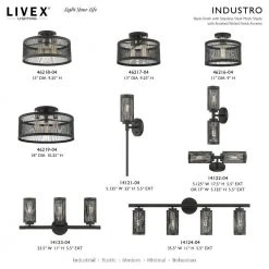 Industro 3 Light Black with Brushed Nickel Accents Semi Flush Mount by Livex Lighting -Livex Lighting shop black livex lighting flush mount lights 46218 04 d4 1000