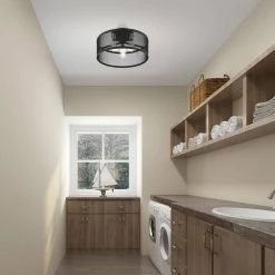 Industro 3 Light Black with Brushed Nickel Accents Semi Flush Mount by Livex Lighting -Livex Lighting shop black livex lighting flush mount lights 46219 04 1d 1000