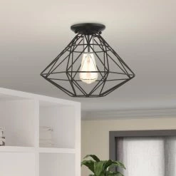Geometric 1 Light Black Flush Mount by Livex Lighting -Livex Lighting shop black livex lighting flush mount lights 46248 04 1d 1000