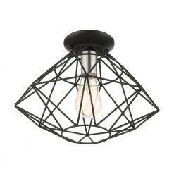 Geometric 1 Light Black Flush Mount by Livex Lighting -Livex Lighting shop black livex lighting flush mount lights 46248 04 1f 1000