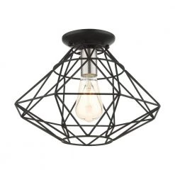 Geometric 1 Light Black Flush Mount by Livex Lighting -Livex Lighting shop black livex lighting flush mount lights 46248 04 4f 1000