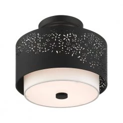 Noria 2 Light Black Semi Flush Mount by Livex Lighting -Livex Lighting shop black livex lighting flush mount lights 46267 04 1f 1000