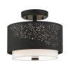 Noria 2 Light Black Semi Flush Mount by Livex Lighting