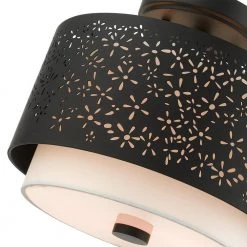 Noria 2 Light Black Semi Flush Mount by Livex Lighting -Livex Lighting shop black livex lighting flush mount lights 46267 04 76 1000