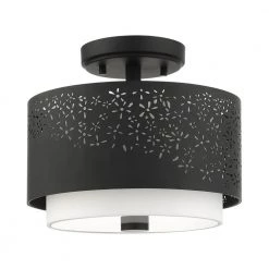 Noria 2 Light Black Semi Flush Mount by Livex Lighting -Livex Lighting shop black livex lighting flush mount lights 46267 04 c3 1000