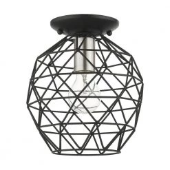 Geometrix 1 Light Black Flush Mount by Livex Lighting -Livex Lighting shop black livex lighting flush mount lights 46598 04 c3 1000
