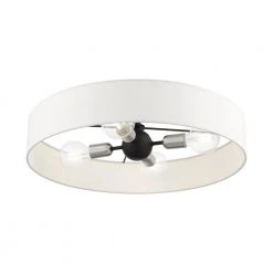 Venlo 4 Light Black with Brushed Nickel Accents Semi Flush Mount by Livex Lighting -Livex Lighting shop black livex lighting flush mount lights 46928 04 1f 1000