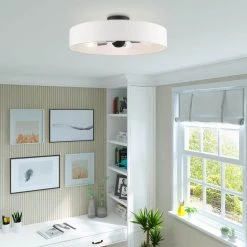 Venlo 4 Light Black with Brushed Nickel Accents Semi Flush Mount by Livex Lighting -Livex Lighting shop black livex lighting flush mount lights 46928 04 40 1000