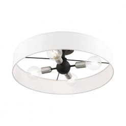 Venlo 4 Light Black with Brushed Nickel Accents Semi Flush Mount by Livex Lighting -Livex Lighting shop black livex lighting flush mount lights 46928 04 44 1000