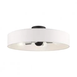 Venlo 4 Light Black with Brushed Nickel Accents Semi Flush Mount by Livex Lighting