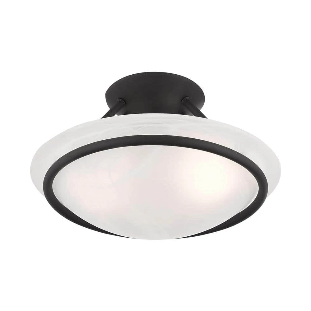 Newburgh 2 Light Black Semi Flush Mount by Livex Lighting 10 Newburgh 2 Light Black Semi Flush Mount by Livex Lighting - Image 10