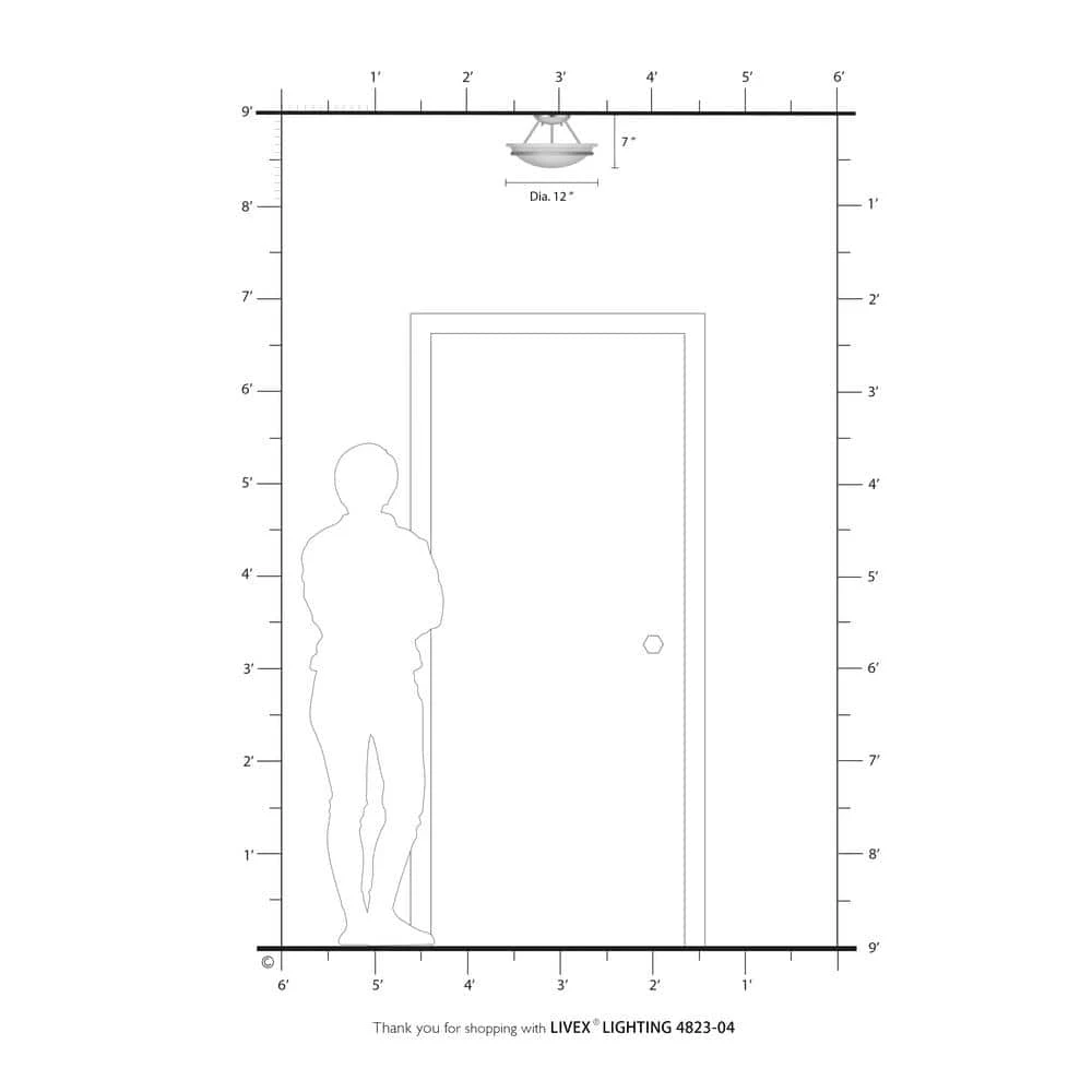 Newburgh 2 Light Black Semi Flush Mount by Livex Lighting 7 Newburgh 2 Light Black Semi Flush Mount by Livex Lighting - Image 7