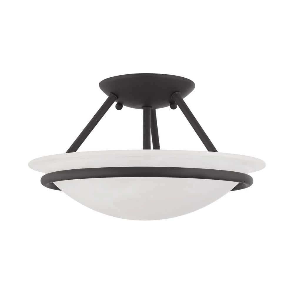 Newburgh 2 Light Black Semi Flush Mount by Livex Lighting 8 Newburgh 2 Light Black Semi Flush Mount by Livex Lighting - Image 8