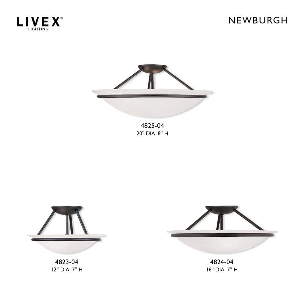 Newburgh 2 Light Black Semi Flush Mount by Livex Lighting 11 Newburgh 2 Light Black Semi Flush Mount by Livex Lighting - Image 11