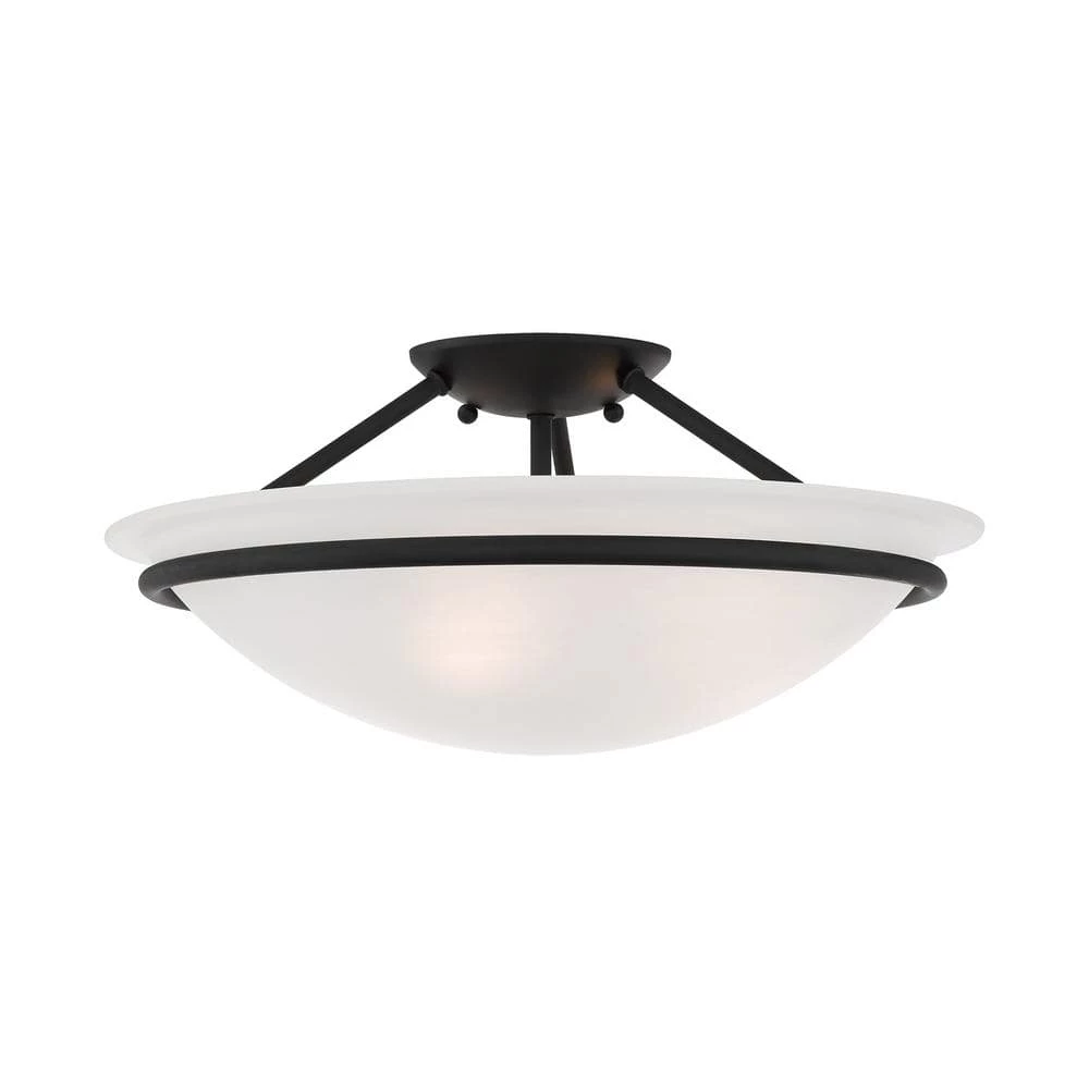 Providence 3-Light Ceiling Black Incandescent Semi-Flush Mount by Livex Lighting 5 Providence 3-Light Ceiling Black Incandescent Semi-Flush Mount by Livex Lighting - Image 5