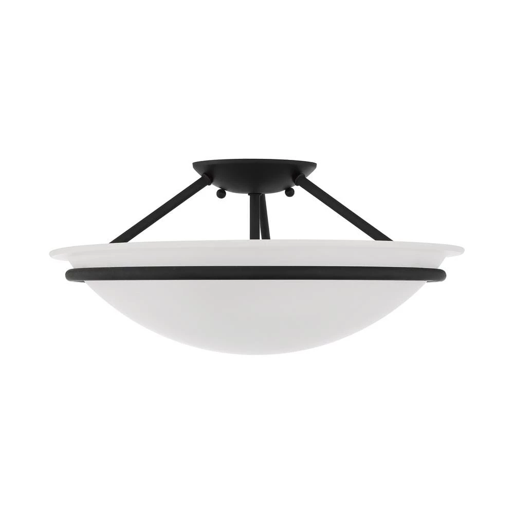 Providence 3-Light Ceiling Black Incandescent Semi-Flush Mount by Livex Lighting 4 Providence 3-Light Ceiling Black Incandescent Semi-Flush Mount by Livex Lighting - Image 4