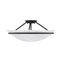 Providence 3-Light Black Incandescent Ceiling Semi-Flush Mount by Livex Lighting -Livex Lighting shop black livex lighting flush mount lights 4825 04 c3 1000