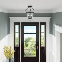 Jefferson 3 Light Black Semi Flush Mount by Livex Lighting -Livex Lighting shop black livex lighting flush mount lights 5082 04 40 1000
