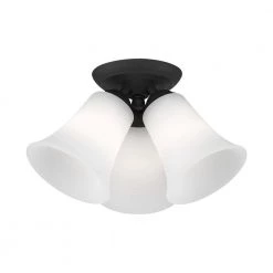 Providence 3-Light Ceiling Black Incandescent Semi-Flush Mount by Livex Lighting -Livex Lighting shop black livex lighting flush mount lights 6462 04 1f 1000