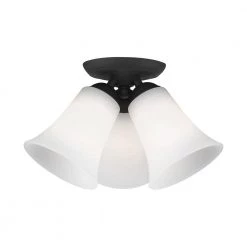 Providence 3-Light Ceiling Black Incandescent Semi-Flush Mount by Livex Lighting -Livex Lighting shop black livex lighting flush mount lights 6462 04 4f 1000