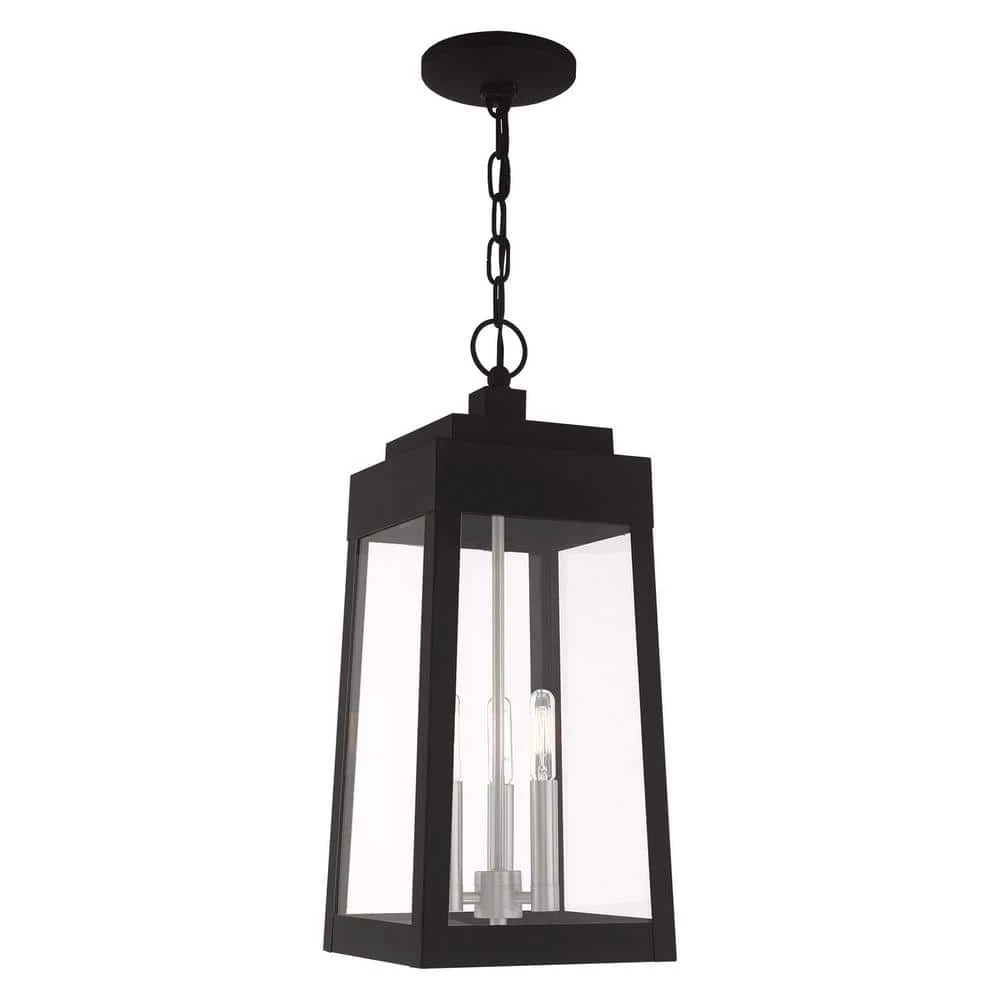Oslo 3 Light Black Outdoor Pendant Lantern by Livex Lighting 1 Oslo 3 Light Black Outdoor Pendant Lantern by Livex Lighting