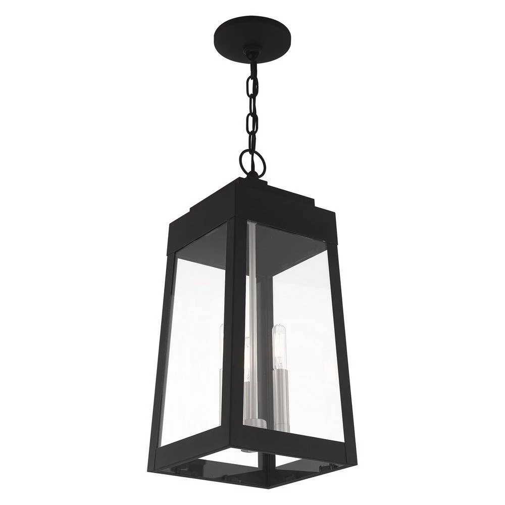 Oslo 3 Light Black Outdoor Pendant Lantern by Livex Lighting 9 Oslo 3 Light Black Outdoor Pendant Lantern by Livex Lighting - Image 9