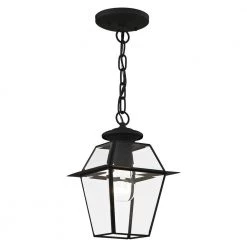Westover 1 Light Black Outdoor Pendant Lantern by Livex Lighting -Livex Lighting shop black livex lighting outdoor pendant lights 2183 04 4f 1000