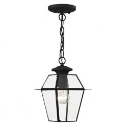 Westover 1 Light Black Outdoor Pendant Lantern by Livex Lighting