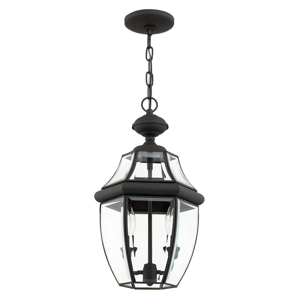 Monterey 2 Light Black Outdoor Pendant Lantern by Livex Lighting 6 Monterey 2 Light Black Outdoor Pendant Lantern by Livex Lighting - Image 6