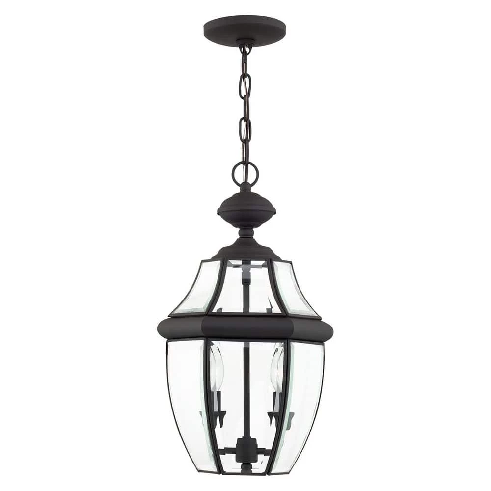 Monterey 2 Light Black Outdoor Pendant Lantern by Livex Lighting 1 Monterey 2 Light Black Outdoor Pendant Lantern by Livex Lighting
