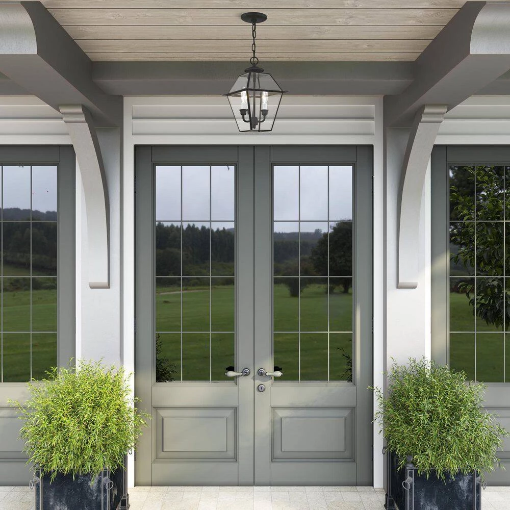 Westover 2 Light Black Outdoor Pendant Lantern by Livex Lighting 2 Westover 2 Light Black Outdoor Pendant Lantern by Livex Lighting - Image 2