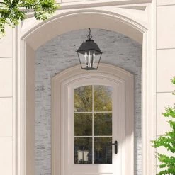 Mansfield 2 Light Black Outdoor Pendant Lantern by Livex Lighting -Livex Lighting shop black livex lighting outdoor pendant lights 27217 04 40 1000