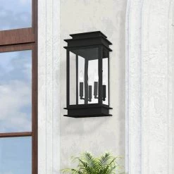 Princeton 2 Light Black Outdoor Wall Sconce by Livex Lighting -Livex Lighting shop black livex lighting outdoor sconces 2018 04 d4 1000