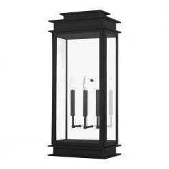 Princeton 3 Light Black Outdoor Wall Sconce by Livex Lighting