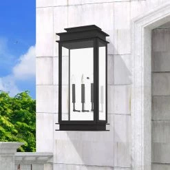 Princeton 3 Light Black Outdoor Wall Sconce by Livex Lighting -Livex Lighting shop black livex lighting outdoor sconces 20208 04 d4 1000