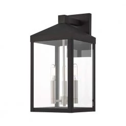 Nyack 3 Light Black Outdoor Wall Sconce by Livex Lighting