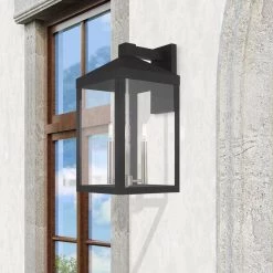 Nyack 3-Light Black Large Outdoor Wall Lantern Sconce by Livex Lighting -Livex Lighting shop black livex lighting outdoor sconces 20585 04 1d 1000
