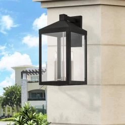 Nyack 3-Light Black Large Outdoor Wall Lantern Sconce by Livex Lighting -Livex Lighting shop black livex lighting outdoor sconces 20585 04 76 1000