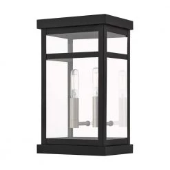 Hopewell 2-Light Black Outdoor Wall Lantern Sconce by Livex Lighting
