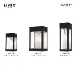 Barrett 1-Light Black Hardwired Outdoor Large Wall Lantern Sconce by Livex Lighting -Livex Lighting shop black livex lighting outdoor sconces 20873 04 66 1000