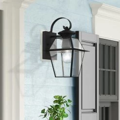 Westover 1 Light Black Outdoor Wall Sconce by Livex Lighting -Livex Lighting shop black livex lighting outdoor sconces 2181 04 66 1000