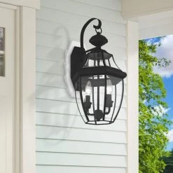 Monterey 2 Light Black Outdoor Wall Sconce by Livex Lighting -Livex Lighting shop black livex lighting outdoor sconces 2251 04 d4 1000