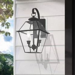 Westover 2 Light Black Outdoor Wall Sconce by Livex Lighting -Livex Lighting shop black livex lighting outdoor sconces 2281 04 76 1000