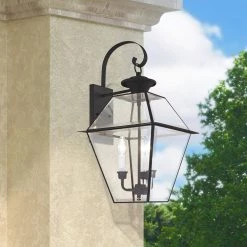 Westover 3 Light Black Outdoor Wall Sconce by Livex Lighting -Livex Lighting shop black livex lighting outdoor sconces 2381 04 1d 1000
